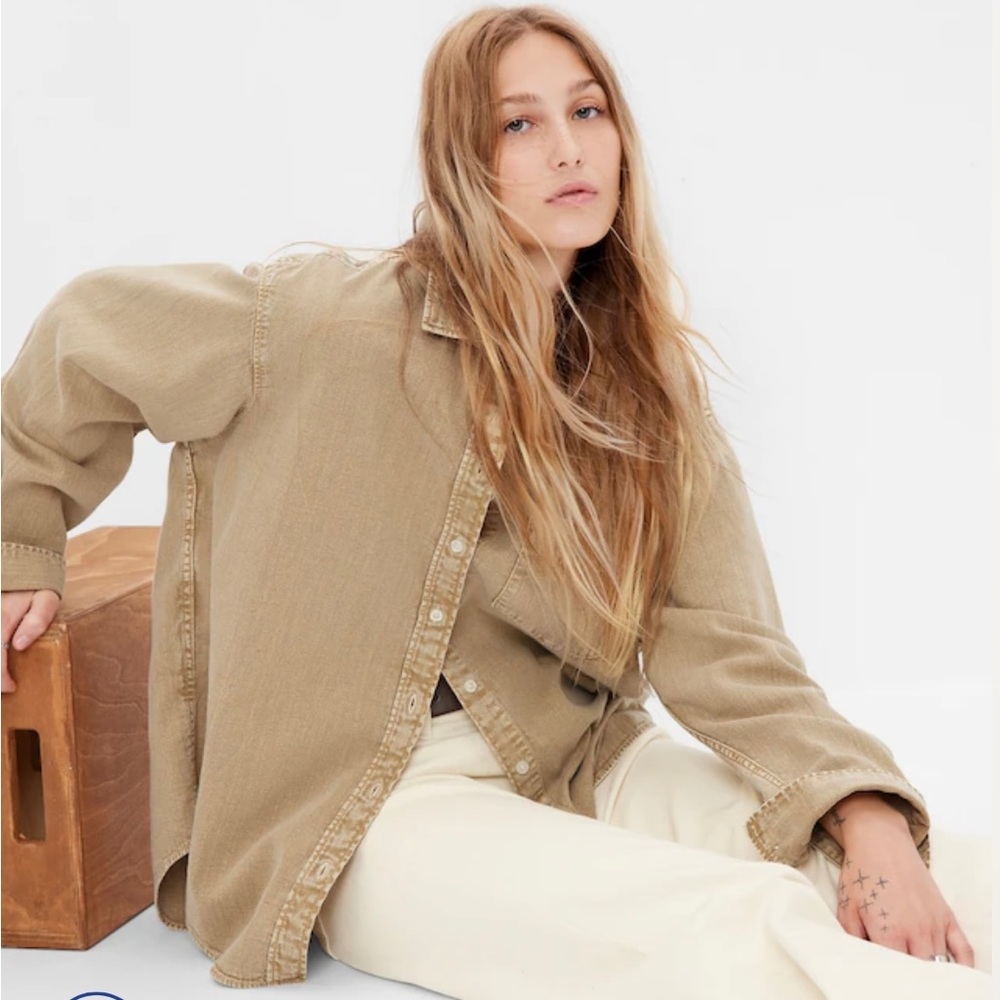 Gap Khaki Big Shirt with Washwell